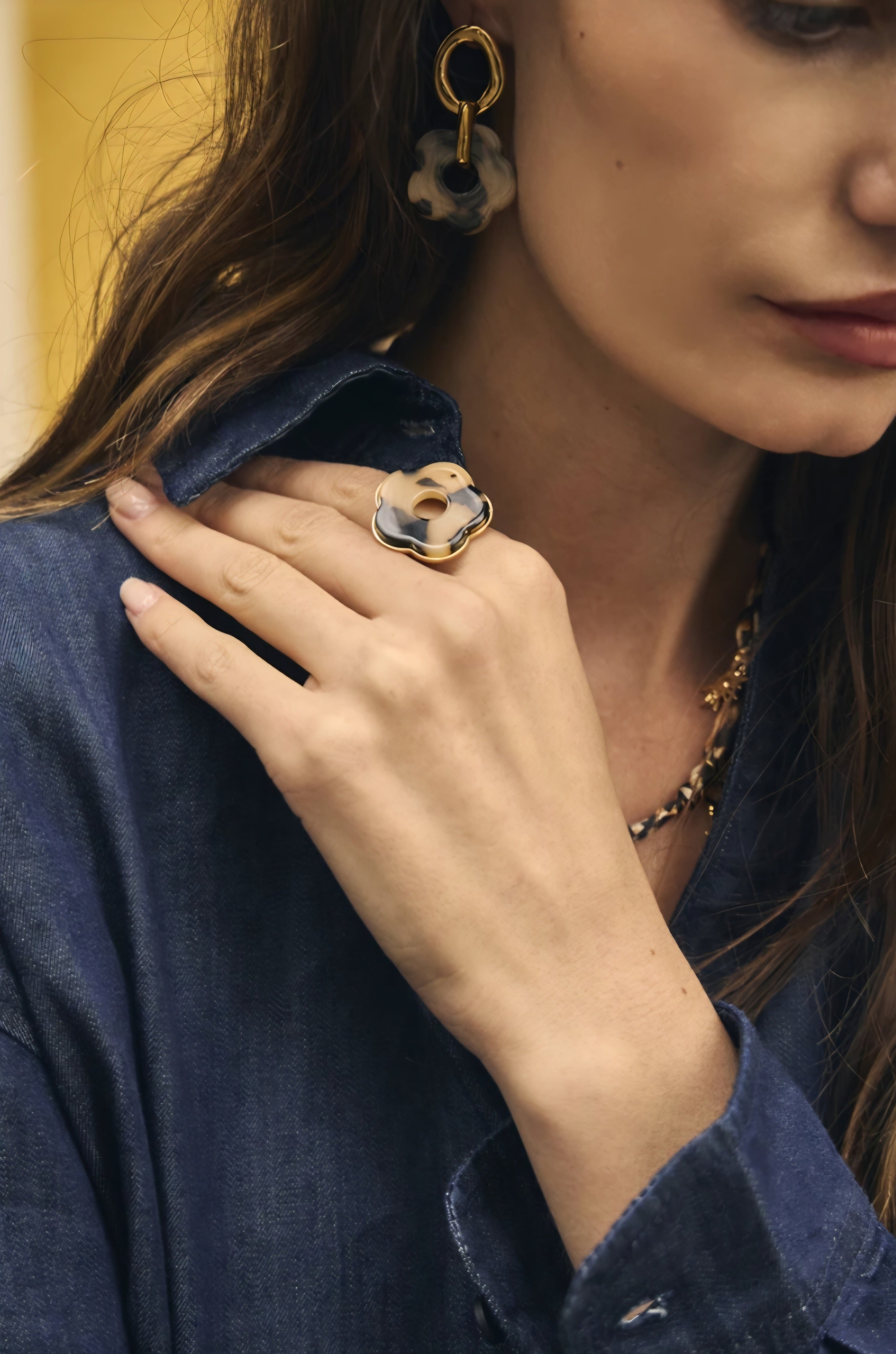 Boucles d'oreilles en résine léopard